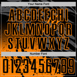 Custom Black Bay Orange Gradient Claw Mark Splatter Sports Sublimation Soccer Uniform Jersey