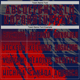 Custom Navy Red Gradient Claw Mark Splatter Sports Sublimation Soccer Uniform Jersey