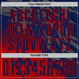 Custom Navy Red Gradient Claw Mark Splatter Sports Sublimation Soccer Uniform Jersey