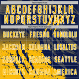 Custom Navy Gold-White Gradient Claw Mark Splatter Sports Sublimation Soccer Uniform Jersey