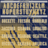 Custom Navy Old Gold-White Gradient Claw Mark Splatter Sports Sublimation Soccer Uniform Jersey