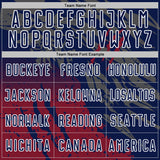 Custom Navy White-Crimson Gradient Claw Mark Splatter Sports Sublimation Soccer Uniform Jersey