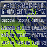 Custom Navy White-Neon Green Gradient Claw Mark Splatter Sports Sublimation Soccer Uniform Jersey