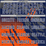 Custom Navy White-Orange Gradient Claw Mark Splatter Sports Sublimation Soccer Uniform Jersey