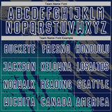 Custom Navy White-Teal Gradient Claw Mark Splatter Sports Sublimation Soccer Uniform Jersey