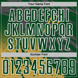 Custom Green White-Old Gold Gradient Claw Mark Splatter Sports Sublimation Soccer Uniform Jersey