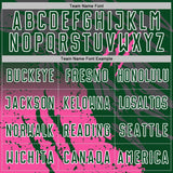 Custom Green White-Pink Gradient Claw Mark Splatter Sports Sublimation Soccer Uniform Jersey