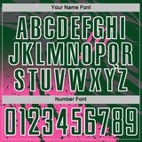 Custom Green White-Pink Gradient Claw Mark Splatter Sports Sublimation Soccer Uniform Jersey