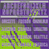 Custom Purple White-Neon Green Gradient Claw Mark Splatter Sports Sublimation Soccer Uniform Jersey