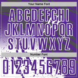 Custom Purple White Gradient Claw Mark Splatter Sports Sublimation Soccer Uniform Jersey