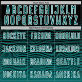 Custom Black Teal-White Gradient Wave Line Sports Sublimation Soccer Uniform Jersey