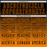 Custom Black Bay Orange Gradient Wave Line Sports Sublimation Soccer Uniform Jersey