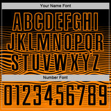 Custom Black Bay Orange Gradient Wave Line Sports Sublimation Soccer Uniform Jersey