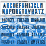 Custom White Powder Blue-Black Gradient Wave Line Sports Sublimation Soccer Uniform Jersey