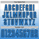 Custom White Powder Blue-Black Gradient Wave Line Sports Sublimation Soccer Uniform Jersey