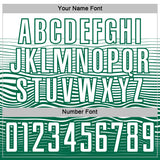 Custom White Kelly Green Gradient Wave Line Sports Sublimation Soccer Uniform Jersey