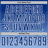 Custom Royal White-Light Blue Gradient Wave Line Sports Sublimation Soccer Uniform Jersey