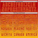 Custom Red Gold Gradient Wave Line Sports Sublimation Soccer Uniform Jersey