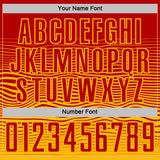 Custom Red Gold Gradient Wave Line Sports Sublimation Soccer Uniform Jersey