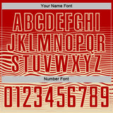 Custom Red Cream Gradient Wave Line Sports Sublimation Soccer Uniform Jersey