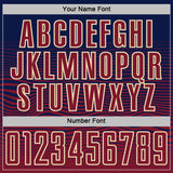 Custom Navy Crimson-Cream Gradient Wave Line Sports Sublimation Soccer Uniform Jersey