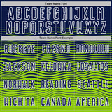 Custom Navy White-Neon Green Gradient Wave Line Sports Sublimation Soccer Uniform Jersey