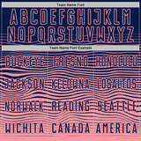 Custom Navy Medium Pink Gradient Wave Line Sports Sublimation Soccer Uniform Jersey