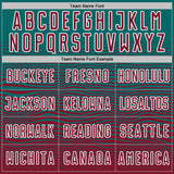 Custom Teal Crimson-White Gradient Wave Line Sports Sublimation Soccer Uniform Jersey