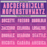 Custom Purple Pink-White Gradient Wave Line Sports Sublimation Soccer Uniform Jersey