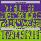 Custom Purple Neon Green Gradient Wave Line Sports Sublimation Soccer Uniform Jersey