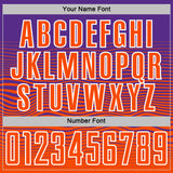 Custom Purple Orange-White Gradient Wave Line Sports Sublimation Soccer Uniform Jersey