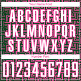 Custom Green White-Pink Geometric Maze Interlocking Square Sports Sublimation Soccer Uniform Jersey