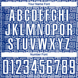 Custom Royal White Geometric Maze Interlocking Square Sports Sublimation Soccer Uniform Jersey