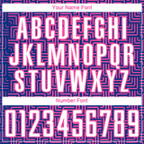 Custom Royal White-Pink Geometric Maze Interlocking Square Sports Sublimation Soccer Uniform Jersey