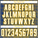 Custom Royal White-Gold Geometric Maze Interlocking Square Sports Sublimation Soccer Uniform Jersey
