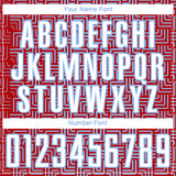 Custom Red White-Light Blue Geometric Maze Interlocking Square Sports Sublimation Soccer Uniform Jersey