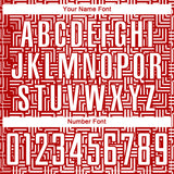 Custom Red White Geometric Maze Interlocking Square Sports Sublimation Soccer Uniform Jersey