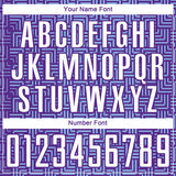 Custom Purple White-Light Blue Geometric Maze Interlocking Square Sports Sublimation Soccer Uniform Jersey