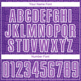 Custom Purple Medium Purple-White Geometric Maze Interlocking Square Sports Sublimation Soccer Uniform Jersey