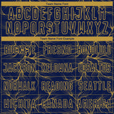 Custom Navy Old Gold Lightning Electric Veins Sublimation Soccer Uniform Jersey