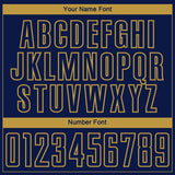 Custom Navy Old Gold Lightning Electric Veins Sublimation Soccer Uniform Jersey