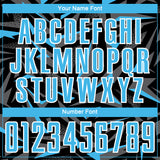 Custom Black Sky Blue Steel Gray-White Cyber Mecha E-sport Geometric Shards Spike Sublimation Soccer Uniform Jersey