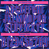Custom Navy Thunder Blue Pink-White Cyber Mecha E-sport Geometric Shards Spike Sublimation Soccer Uniform Jersey