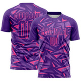 Custom Purple Pink-Medium Purple Cyber Mecha E-sport Geometric Shards Spike Sublimation Soccer Uniform Jersey
