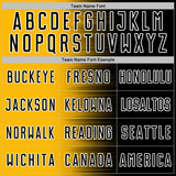 Custom Black White-Gold Gradient Line Sublimation Soccer Uniform Jersey