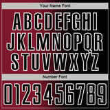 Custom Black White-Crimson Gradient Line Sublimation Soccer Uniform Jersey