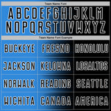 Custom Black White-Powder Blue Gradient Line Sublimation Soccer Uniform Jersey