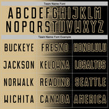 Custom Black Vegas Gold Gradient Line Sublimation Soccer Uniform Jersey