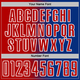 Custom Royal Red-White Gradient Line Sublimation Soccer Uniform Jersey