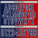 Custom Red Navy-White Gradient Line Sublimation Soccer Uniform Jersey